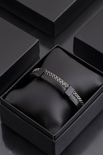 Sortie Aksesuar Hakiki Deri Mıknatıslı Hediyelik Kutulu Erkek Bileklik 058