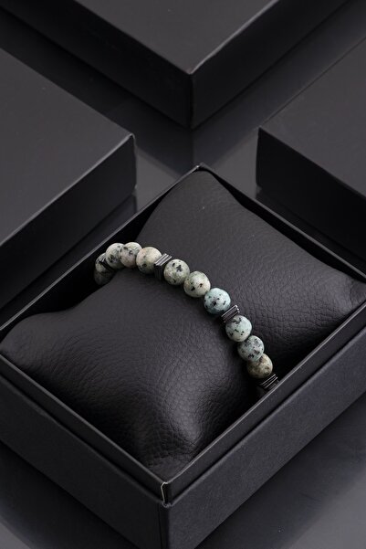 Sortie Aksesuar سوار هيماتيت أصلي من الأحجار الطبيعية مع صندوق هدايا 008