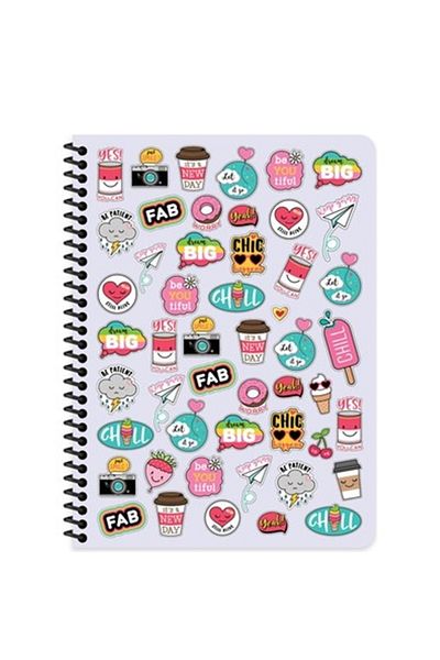 KESKİN COLOR 16x22 Cm 80 Sheets Unlined Plastic Cover Ring Notebook 60 Grams White Page