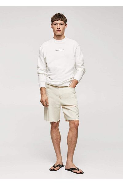 MANGO Man Hanorac din bumbac cu model