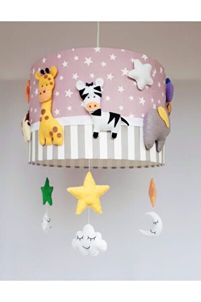 Leobabyroom Mürdüm Yıldızlı Gri Beyaz Çizgili Hayvan Figürlü Çocuk/bebek Odas...