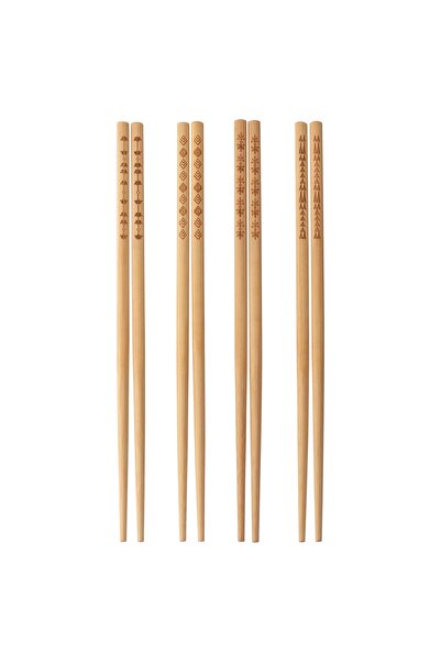 IKEA عيدان طعام صينية يابانية قابلة للغسل من الخيزران بطول: 24 سم