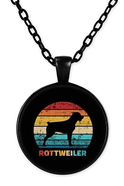 herotasarım قلادة سلسلة روتويللر سوداء - BLL810