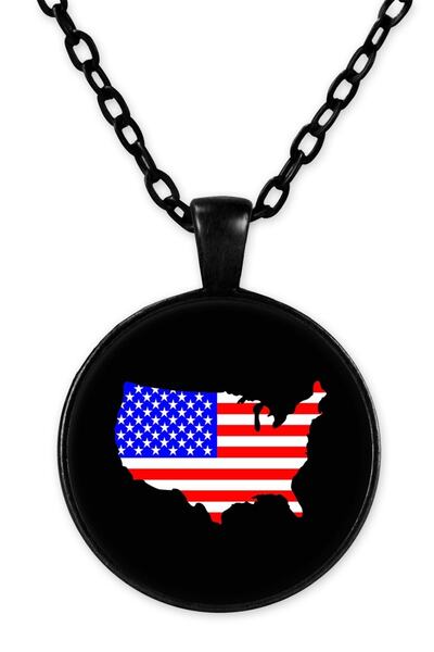herotasarım Black Chain USA Necklace - Bll2143