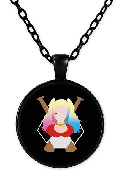 herotasarım هارلي كوين قلادة سلسلة سوداء Bll1117