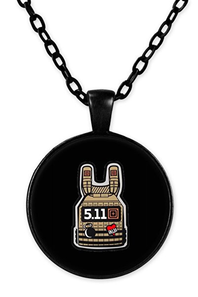 herotasarım Black Chain Offensive Vest Necklace - Bll3564