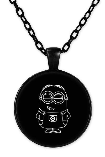 herotasarım Minions Black Chain Necklace Bll3317