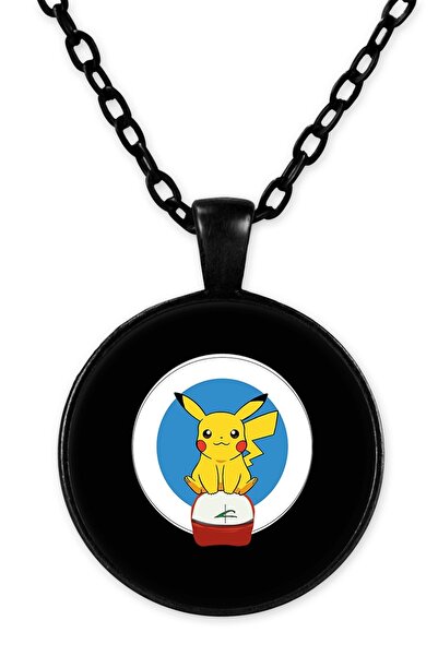 herotasarım قلادة سلسلة بيكاتشو سوداء - Bll1119