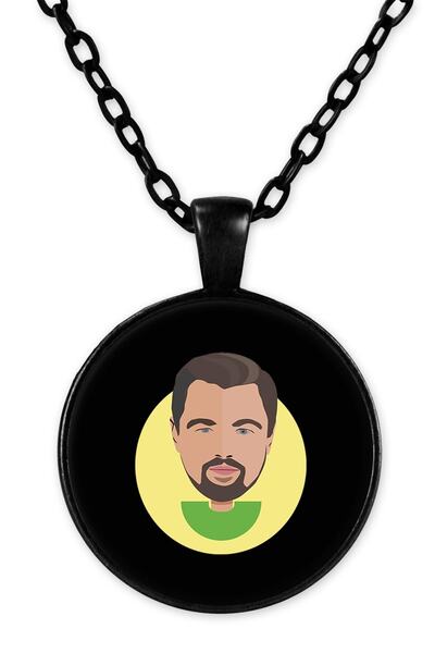 herotasarım قلادة ليوناردو دي كابريو بسلسلة سوداء - Bll1098