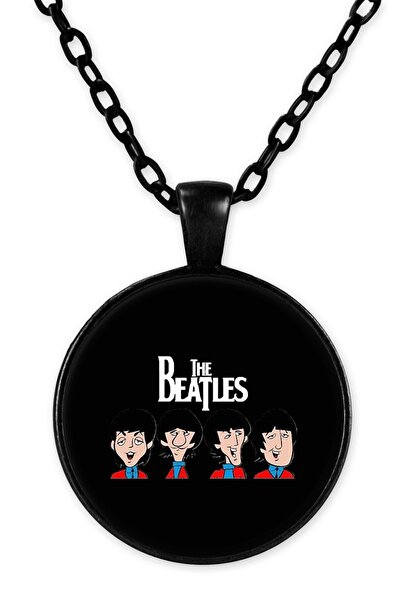 herotasarım قلادة بتفاصيل سلسلة سوداء من البيتلز - Bll3752