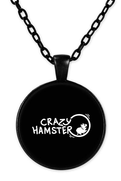 herotasarım قلادة الهامستر المجنونة بسلسلة سوداء - Bll782