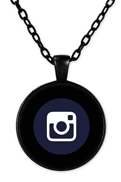 herotasarım قلادة إنستجرام بسلسلة سوداء - Bll1760