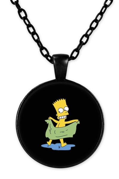 herotasarım سيمبسون سلسلة سوداء قلادة Bll3253