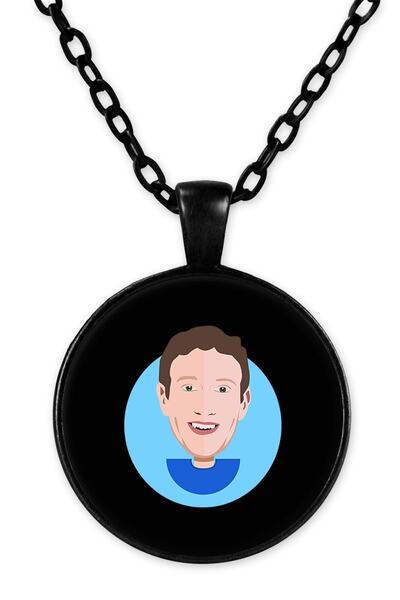 herotasarım مارك زوكبرج قلادة سلسلة سوداء Bll873