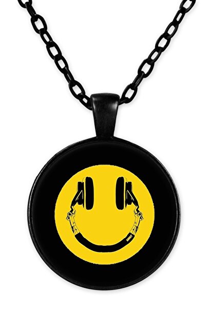 herotasarım قلادة سلسلة إيموجي سوداء - Bll2626