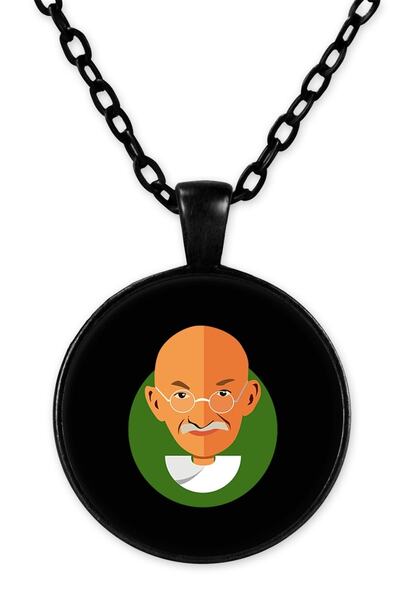 herotasarım قلادة غاندي بسلسلة سوداء - موديل Bll969