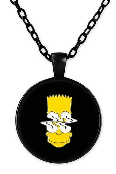 herotasarım قلادة سيمبسون سلسلة سوداء Bll3474