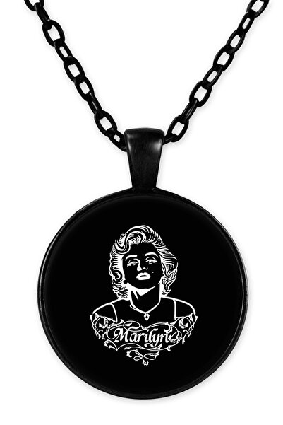 herotasarım قلادة مارلين مونرو بسلسلة سوداء - Bll2682