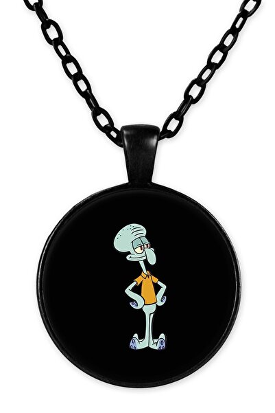 herotasarım Squidward Black Chain Necklace Bll3138