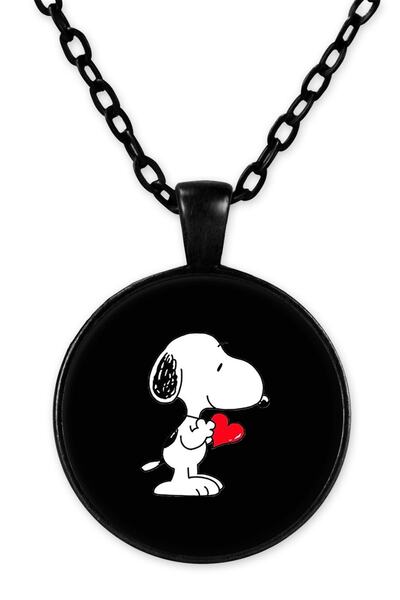 herotasarım Black Snoopy Chain Necklace - Bll2366