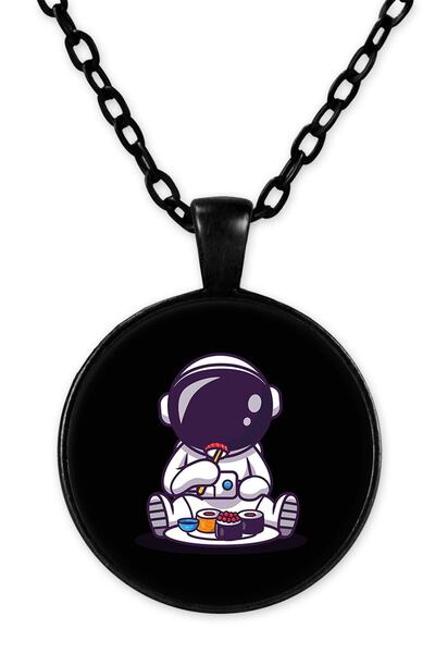 herotasarım Space Eat Black Chain Necklace - Bll1846