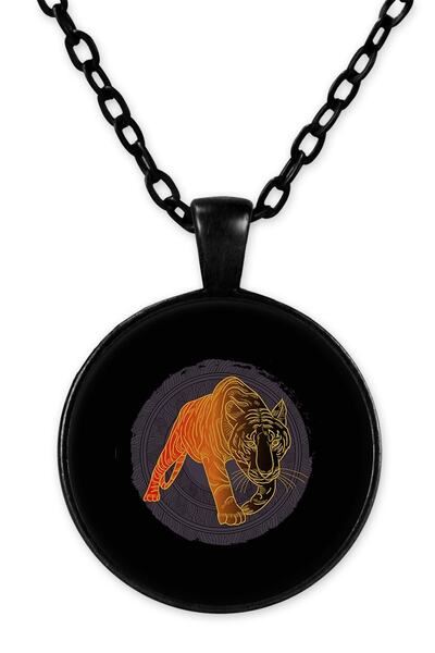 herotasarım Tiger Black Chain Necklace Bll747