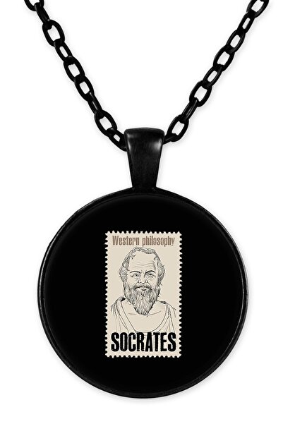 herotasarım قلادة سوكراتس بسلسلة سوداء - Bll889