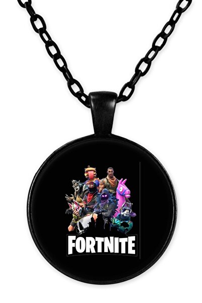 herotasarım Fortnite Siyah Zincirli Kolye Bll2458