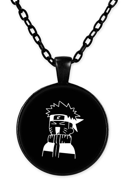 herotasarım قلادة سلسلة سوداء منقوشة من ناروتو اوزوماكي - Bll3141