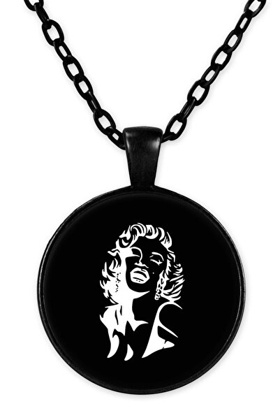 herotasarım قلادة مارلين مونرو بسلسلة سوداء - Bll2604