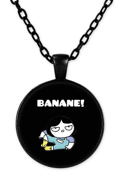 herotasarım قلادة سلسلة الموز الأسود - Bll3081