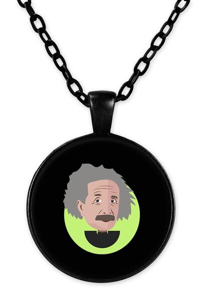 herotasarım ألبرت أينشتاين Bll966 نموذج قلادة سلسلة سوداء