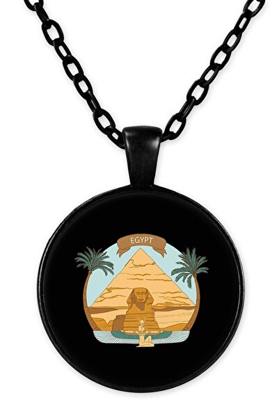 herotasarım قلادة الأهرامات المصرية مع سلسلة سوداء - Bll2308