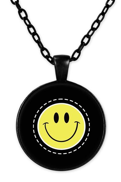 herotasarım قلادة سلسلة إيموجي سوداء - Bll2787