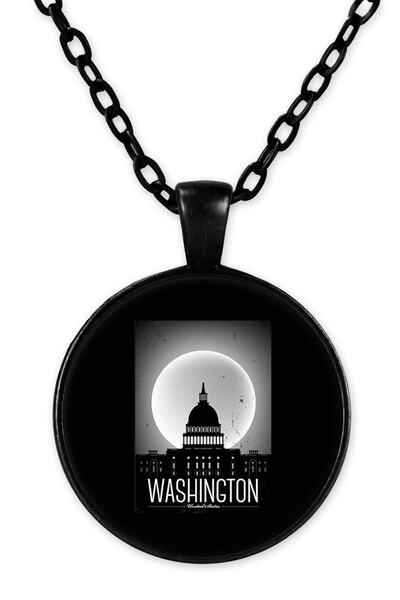 herotasarım قلادة سلسلة واشنطن السوداء - Bll2277