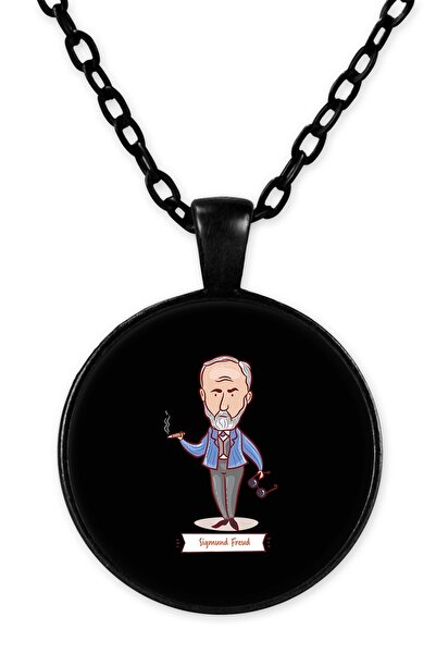 herotasarım قلادة سلسلة سوداء من فرويد - موديل Bll890