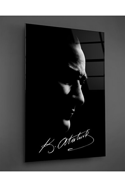 TAULART Tablou de sticlă cu siluetă semnată de Kemal Atatürk