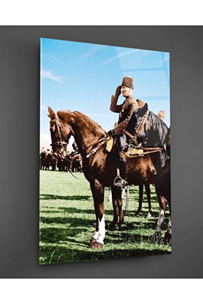 TAULART Pictură pe sticlă cu calul Ataturk