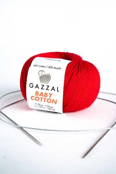 Gazzal Baby Cotton 25 Gr Amiguri, Punch Hand Knitting Yarn Taka Yarn (3443)