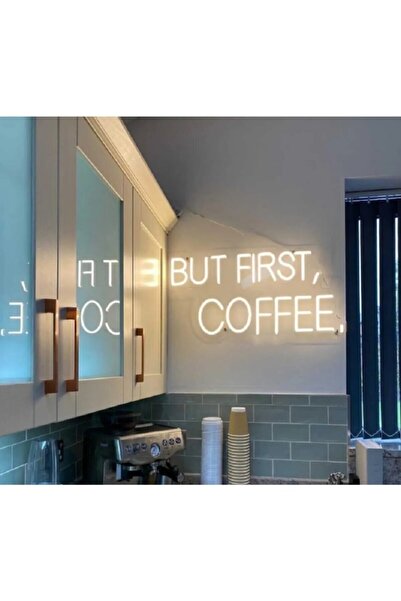 dekoraven But First Coffee-kahve Neon Led Dekoratif Aydınlatma Kafe Dekor