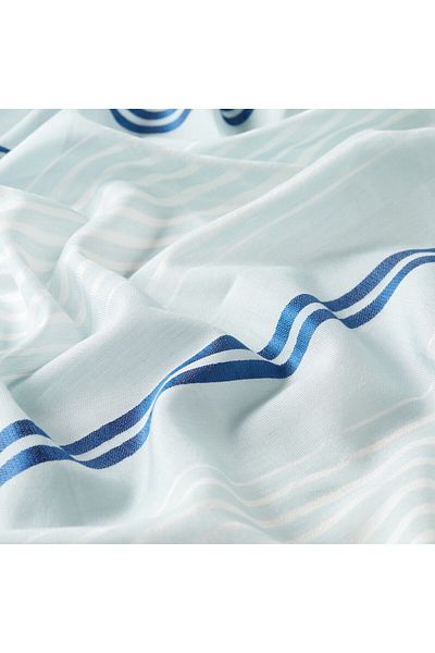 ipekevi Şal de mătase din bumbac cu model în dungi Baby Blue Perspective