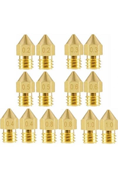 Duen 14 Adet Mk8 Nozzle Seti - 7 Çeşit - Creality Uyumlu Pirinç Kafa A8 A8plu...