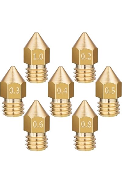Duen 14 Adet Mk8 Nozzle Seti - 7 Çeşit - Creality Uyumlu Pirinç Kafa A8 A8plus Ender 3 Cr10