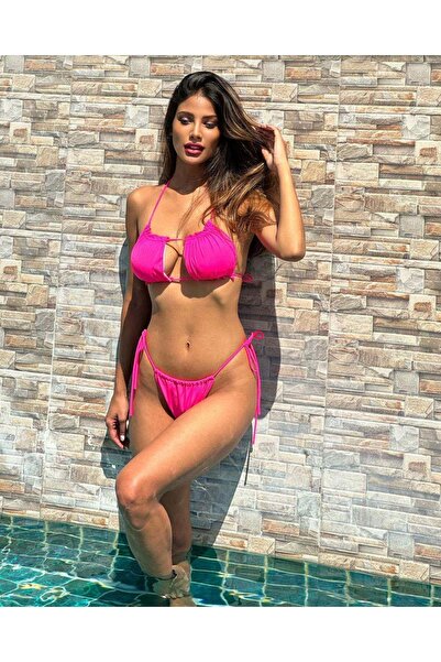 ARHEZ TEKSTİL Жовтий бікіні-комплект з рюшами