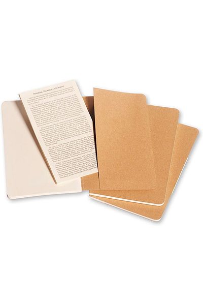 Moleskine Cahier Large 3-Piece Unlined Notepad, 13x21cm