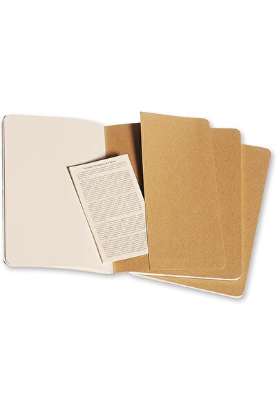 Moleskine Cahier Large 3-Piece Unlined Notepad, 13x21cm