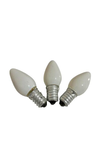 hagiki (3 Adet) Beyaz Renkli E14 Mum Ampül Tuz Lambası Ve Gece Lambası Ampulü Beyaz (3 Adet)