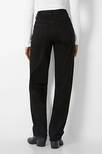 SANTA BELLA بنطلون جينز نسائي أسود من Ikon ذو قصة مستقيمة لا يبهت من الليكرا