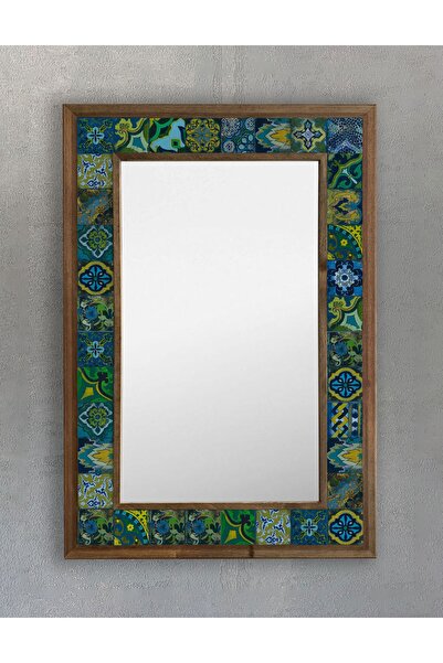 Oscar Stone Decor Masif Çerçeveli Mozaik Taş Ayna 43 Cm X 63 Cm