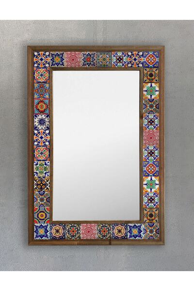Oscar Stone Decor Masif Çerçeveli Mozaik Taş Ayna 43 Cm X 63 Cm